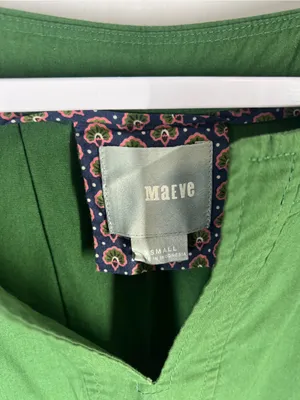 Maeve Anthropologie Green Flutter Sleeve Shift Mini Dress Size XS thumbnail 3