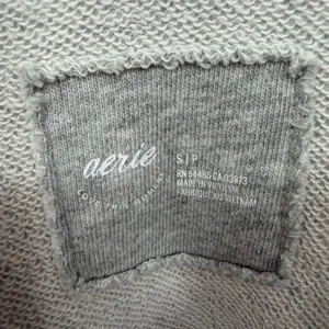 Aerie Good Energy Sweatshirt Womens S Grey Oversized Loungewear Cozycore Comfy thumbnail 7