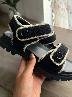 NWOT Coach Brynn Sandals in Black Crotchet Size 5.5 thumbnail 3