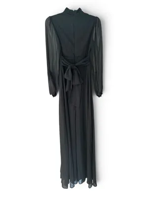 NWOT Lulus Bask in Love Black Long Sleeve Mock Neck Maxi Dress Small thumbnail 7