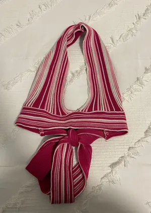 Amazon Pink Striped Top thumbnail 1