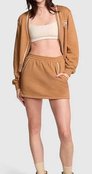 PINK Victoria's Secret Tan & White Elastic Waist Skort thumbnail 1