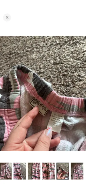 Gas Co | y2k pink & gray camo cargo style sweatpants thumbnail 6
