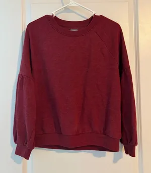 Aerie Bell Sleeve Maroon Sweatshirt | small thumbnail 1