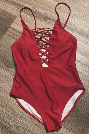 One Piece Red Swimsuit thumbnail 1