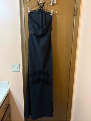 Lovers + Friends black lace panel halter maxi dress thumbnail 3