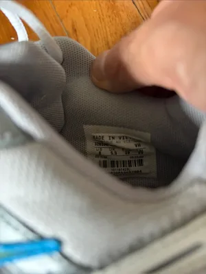 Nike Women's White and Gray Sneakers with Blue Swoosh thumbnail 7