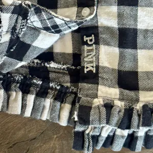 Y2K Victoria’s Secret Pink Buffalo Check Plaid Flannel Shirt XS/S Ruffle Cowgirl thumbnail 5