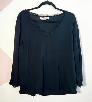 Vintage Y2K Black Long Sleeve Top Sz 1X‎ Gothic Emo Grunge Punk Indie Sleaze thumbnail 1