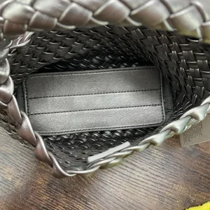 Queenoris Silver Woven Leather Bag‎ Hand-woven Crossbody New thumbnail 9