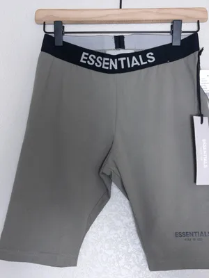 NWT Fear of God ESSENTIALS Biker Shorts XS Charcoal Athletic High Waisted thumbnail 4