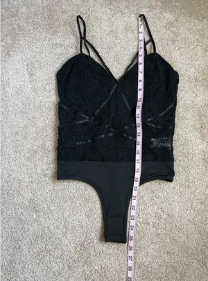 NWOT Missguided Harness Black Lace Cami Bodysuit. Size 2 thumbnail 9