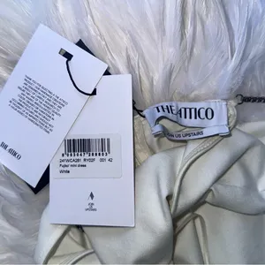 NWT The Attico Fujiko White Feather Trim Sleeveless Mini Dress IT 42 US M thumbnail 4