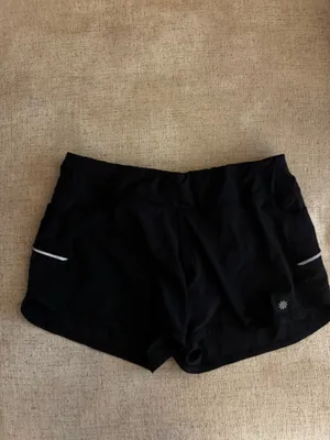 Athleta Black Women's Bike Shorts with Reflective Trim Size Large thumbnail 2