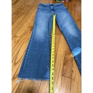 Mother The Hustler Ankle Fray Jeans in Healing Jar Blue Size 30 thumbnail 7