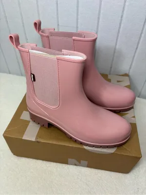 PLANONE Pink‎ Chelsea-Style Waterproof Ankle Rain Boots Size 6 thumbnail 3