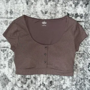 Alo Yoga Blissful Henley Bra Top thumbnail 2