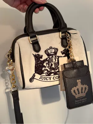 NWT Juicy Couture Crystal White Classic Scottie dog mini satchel bag thumbnail 1