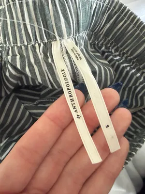 Anthropologie Green and White Vertical-Stripe Jogger Pants thumbnail 3