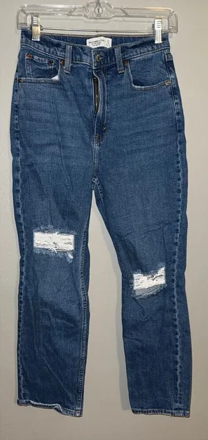 Abercrombie & fitch curve love the ankle straight ultra high rise 4/27 #714 thumbnail 1