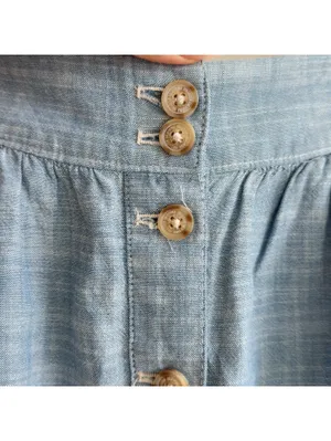 Hollister Blue Chambray Button Front Mini Skirt Pockets Women’s Small thumbnail 4