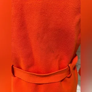 Ann Taylor Knit Orange Jacket Belted Button Women’s Size Medium thumbnail 5