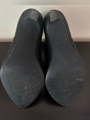 BP Black Pointed Stiletto Ankle Booties- Sleek Textured Design thumbnail 8