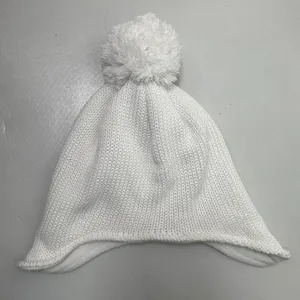 Nike Golf Beanie Pom Ear Flaps White Lined Women’s One Size Ski Snow Warm thumbnail 4