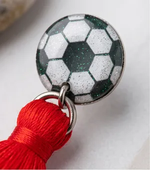 Boutique NEW Italy Flag Soccer Tassel Dangle Earrings with Red White and Green Fringe thumbnail 4