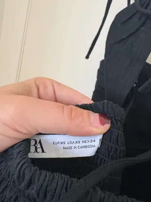 ZARA Black Cotton Midi Dress with Leg Slit thumbnail 4