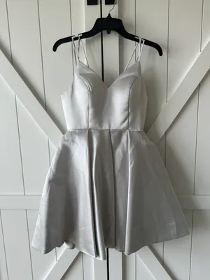 Silver Formal Dress Short Size 2 thumbnail 1