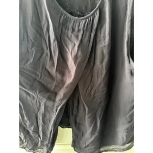 Lucky Brand Women's Black Sheer Embroidered Neckline Back Open Slit Tank Top XL thumbnail 6