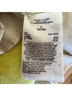 Gap Coastal Preppy Linen Blend Sleeveless A-Line Dress Size 0 Beige Yellow thumbnail 7