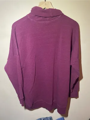 PINK Victoria's Secret Plum Purple Cowl Neck Sweatshirt Small Pullover thumbnail 3