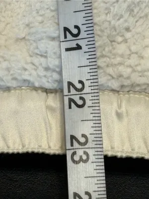 Athleta Cream Sherpa Pullover Satin Trim Jacket With Zipper Pockets size XL thumbnail 12