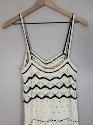 Commense Paros Crochet Eyelet See Through Midi Dress size XS NEW $50 thumbnail 11