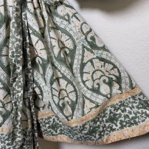 Anthropologie‎ Ash Eden Women 100% Cotton Mini Wrap Dress XS Green Cottage Party thumbnail 8