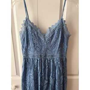 Altar'd State Blue Lace Spaghetti Strap Midi Dress Women's Size Medium Cottage thumbnail 2