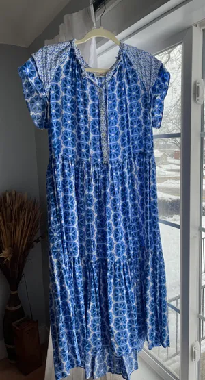 Blue And White Maxi Dress thumbnail 1