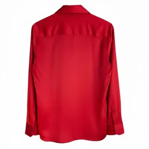 NWT A new day ong Sleeve Collared Satin Button Down Shirt Scarlet Red. XS thumbnail 7