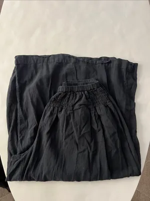 Free People Free-Est Black Super Wide Leg Lightweight Cotton Pants Small thumbnail 4