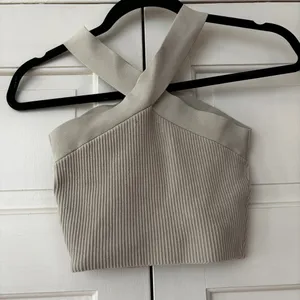Babaton Criss Cross‎ Sculpt Knit Aritzia Cropped Tank Top Size XS thumbnail 6