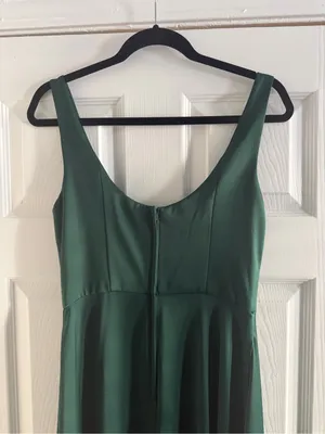 David's Bridal Celebrate Crepe-Back Satin Scoop Tank Dress Juniper Size 6 thumbnail 7