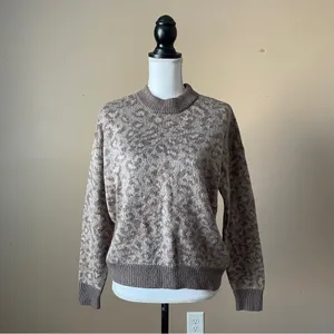 AERIE | Animal Print Knit Sweater Sz XS thumbnail 2