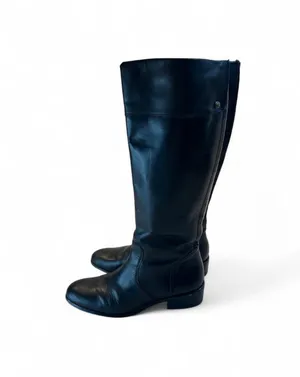 Corso Como Women's Classics Black Leather Riding Boots Side Zipper  thumbnail 3
