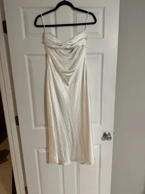 Sachin & Babi Aubrey Strapless Dress White Satin thumbnail 4