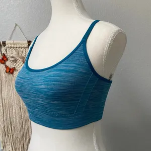 Under Armour Heather Teal Blue Sports Bra Activewear Gym Workout Casual thumbnail 3