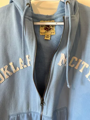 The Vintage Shop Vintage Oklahoma Zip Up Blue Hoodie thumbnail 2