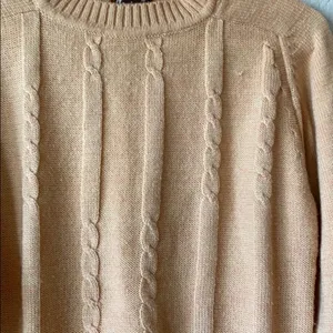 Vintage Horizon cable knit sweater peachy pink granny core thumbnail 2