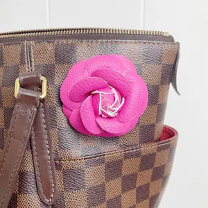 Camellia Flower Vegan Leather Magnetic Bag Charm thumbnail 7